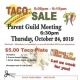 Taco Dinner at Thursday’s Parent Guild Meeting