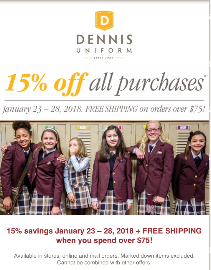 Dennis Uniform on Sale St. Ignatius Catholic School