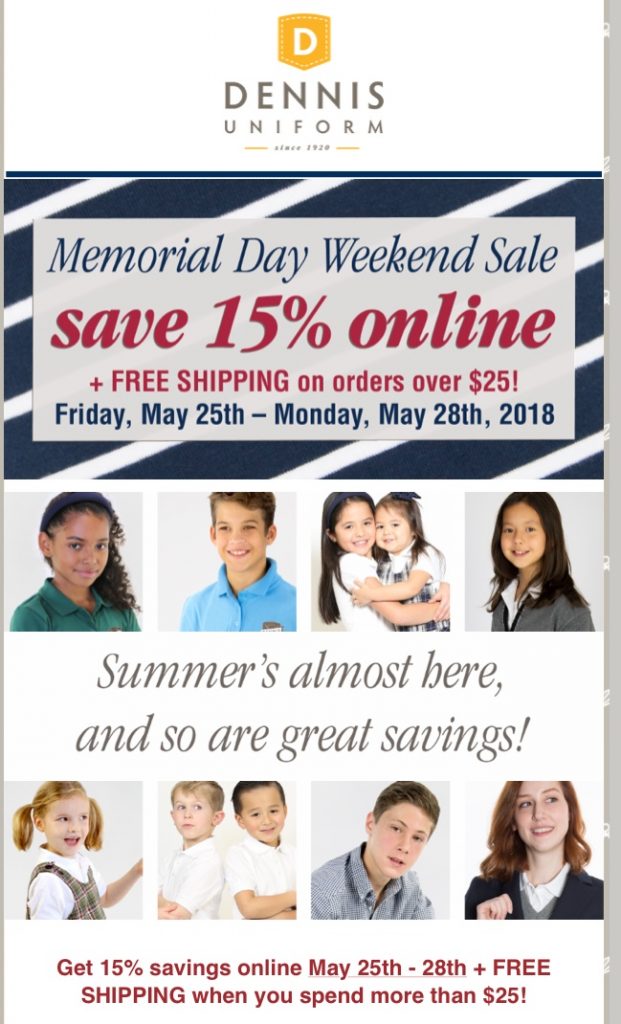 Dennis Uniform Sale St. Ignatius Catholic School