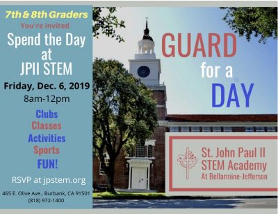 JPII STEM Guard for a Day Flyer 2019